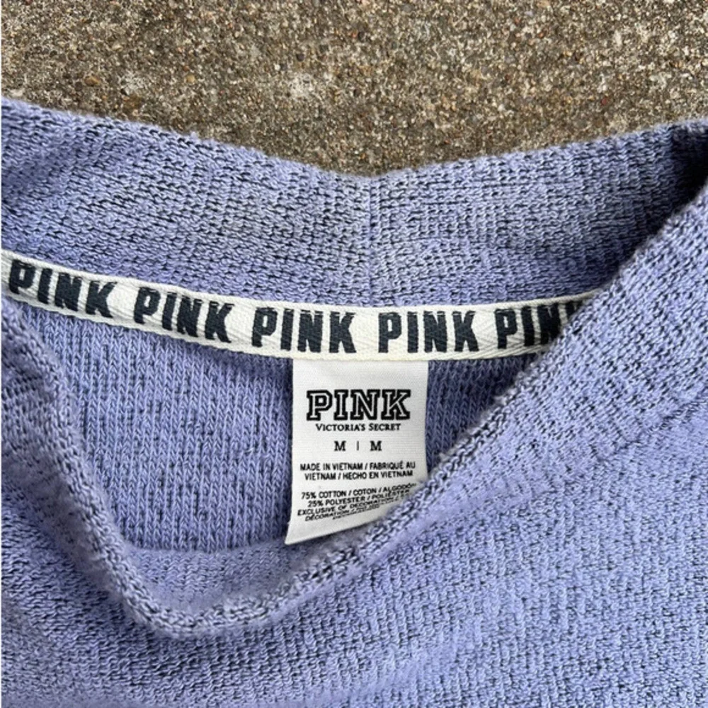 Victorias Secret‎ Pink Turtleneck Size Medium Blue Pullover Terry Cloth Sweater